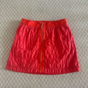 Richard Chai checked plaid textured pattern Red Orange Women's Mini Skirt